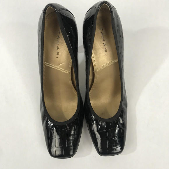 Tahari High Heel Shoes Croc Print Pumps - Picture 3 of 4